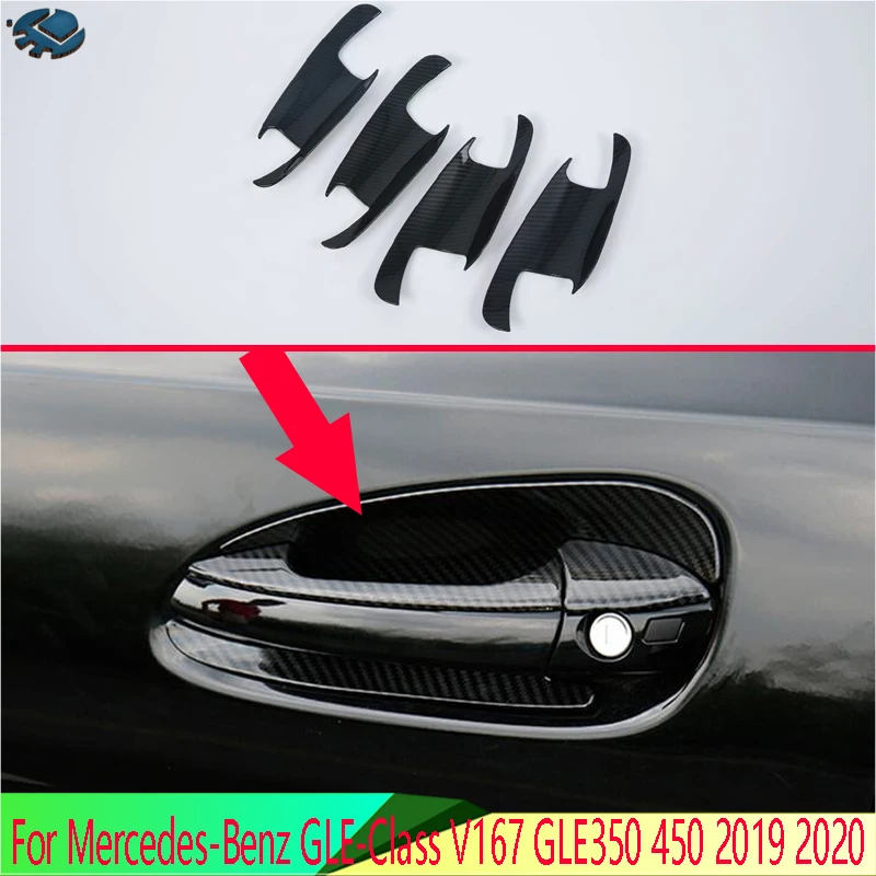 For Mercedes-Benz GLE-Class V167 GLE350 450 2019 2020 Car Accessories ABS Chrome Door Handle Bowl Cover Cup Cavity Trim