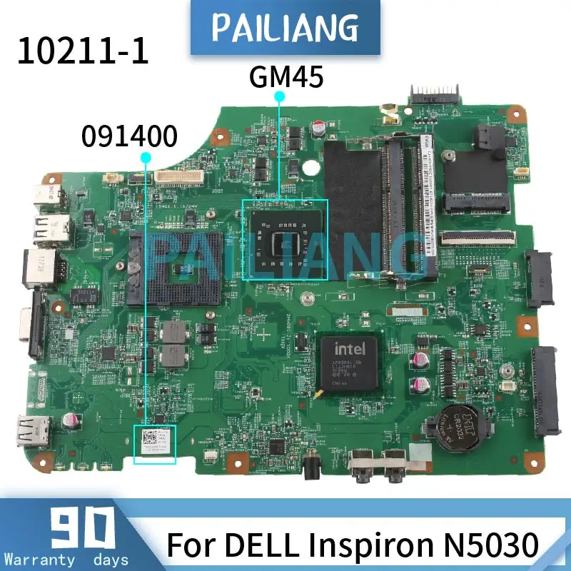 

Для материнской платы DELL Inspiron N5030 5030-1596 10211-1 CN- 091400 Материнская плата ноутбука GM45 DDR3 протестирована нормально