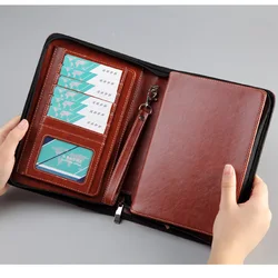 high-level business travel padfolio A5 file folder with a zipper manager bag for documents with notebook planner writing pad