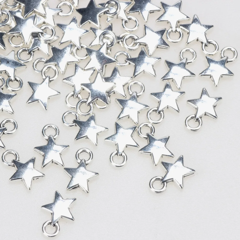 Olingart 20pcs Charms Stereo drum star 9mm Tibetan Silver Plated Pendants for Bracelets/necklaces/earrings DIY Jewelry Making