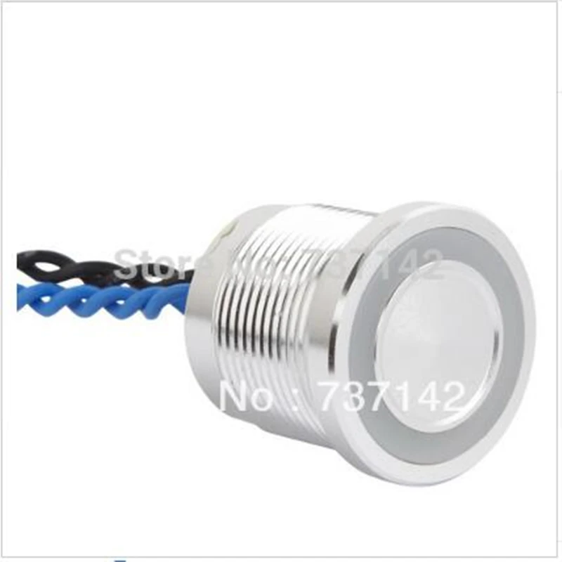 ELEWIND Black color metal aluminum anodized piezo push button switch (19mm,PS193P10YBK1B24L,Rohs,CE)
