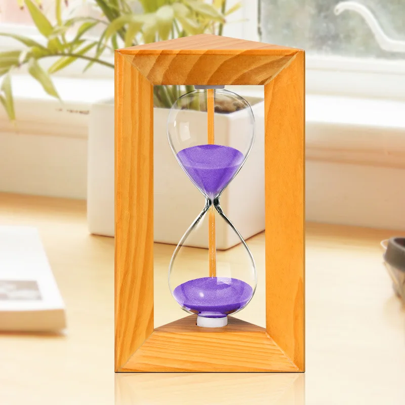 Nordic Style Retro Decor Triangular Wood Glass Hourglass 5/10/15/30 Minutes Sand Timer Craftwork Home Living Room Desk Accessory