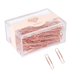 Medium Grote Maat Paperclips 2 Inch 70Pcs Per Doos Clip Bookmark Metalen Rose Goud Gekleurde Kantoor Accessoires Papier clips