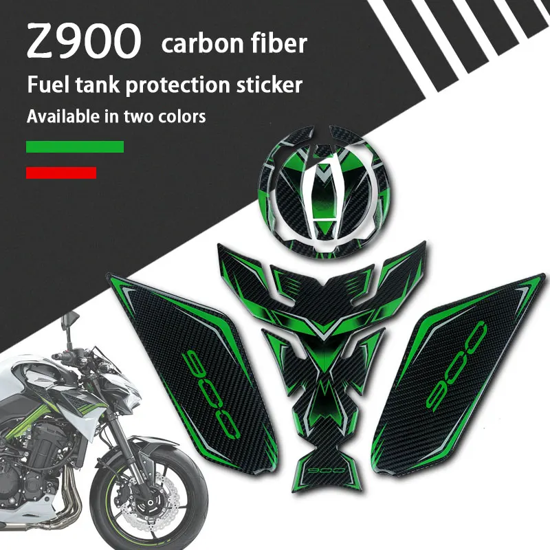 3D Carbon Fibre Motorcycle Accessories Sticker Decal Gas Oil Fuel Tank Pad Protector Case Non-Slip Decorative For Z900 z900se