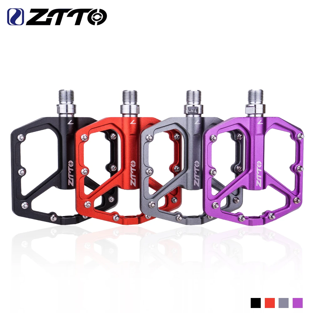 ZTTO MTB Ultralight Smooth Bearings Bike Pedal Flat CNC Aluminum Alloy AM Enduro Road Bicycle Large Area Extend Bolt For Gravel