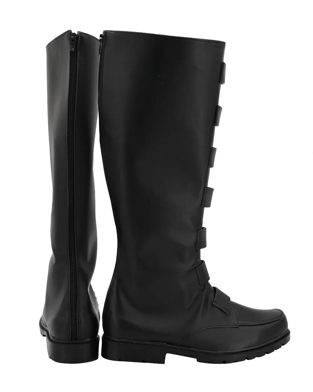 Chaussures de Cosplay Star Anakin en Cuir PU Noir pour Homme Adulte, Bottes Jedi sur Mesure pour ixd'Halloween