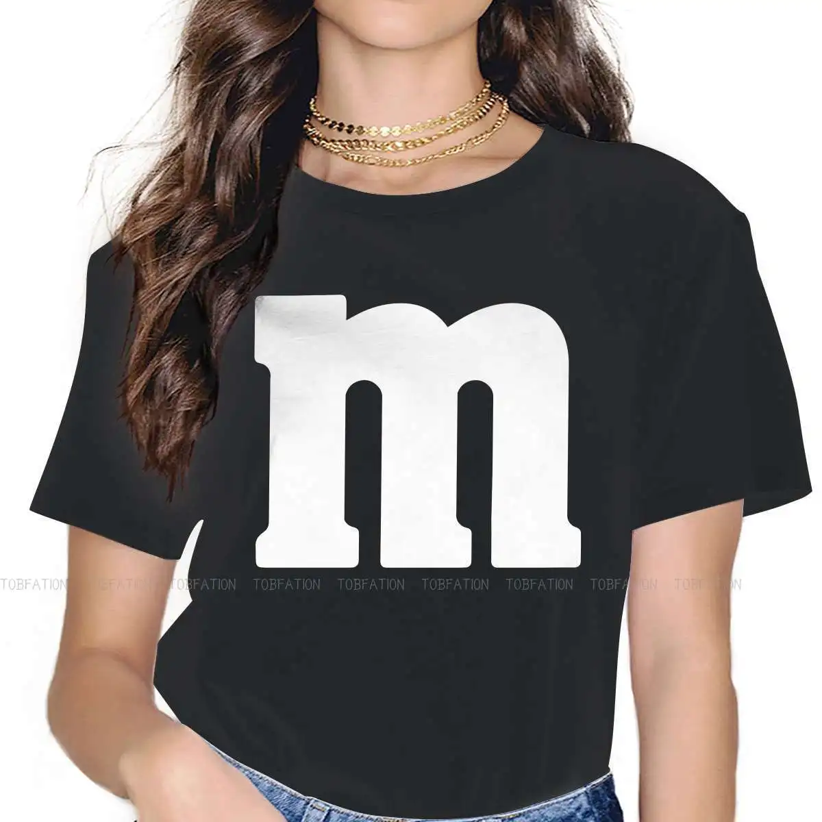 M Chocolate Candy Cartoon Colorful Original TShirts Blue Print Girl T Shirt Funny Clothing