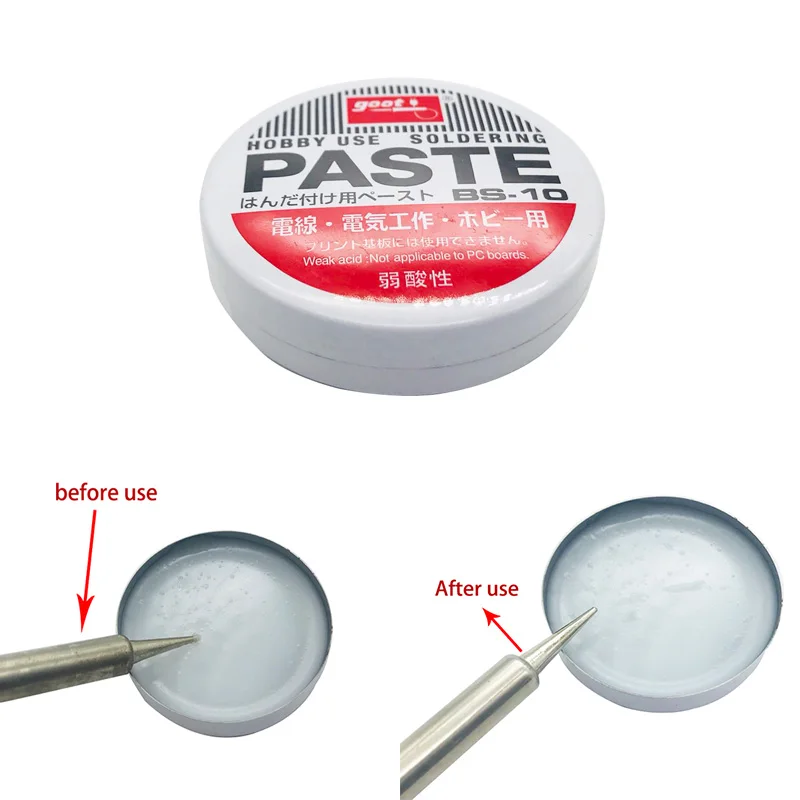 1PC 10g Silver Weak Acid Soldering Solder Paste Solder Flux Grease Paste BS-10 4.5cm Semi Solid