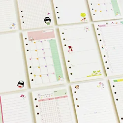 2025 45 Sheets Kawaii A5 A6 Loose Leaf Notebook Paper Refill Spiral Binder Index Inner Pages Monthly Weekly Daily Planner Agenda