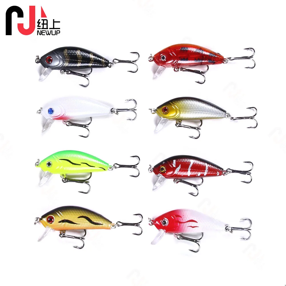 NEWUP Pesca Isca Artificial Kit Wobblers 43pcs Quality Fishing Lures Mixed Set Surface Half Water jig Fishing Bait