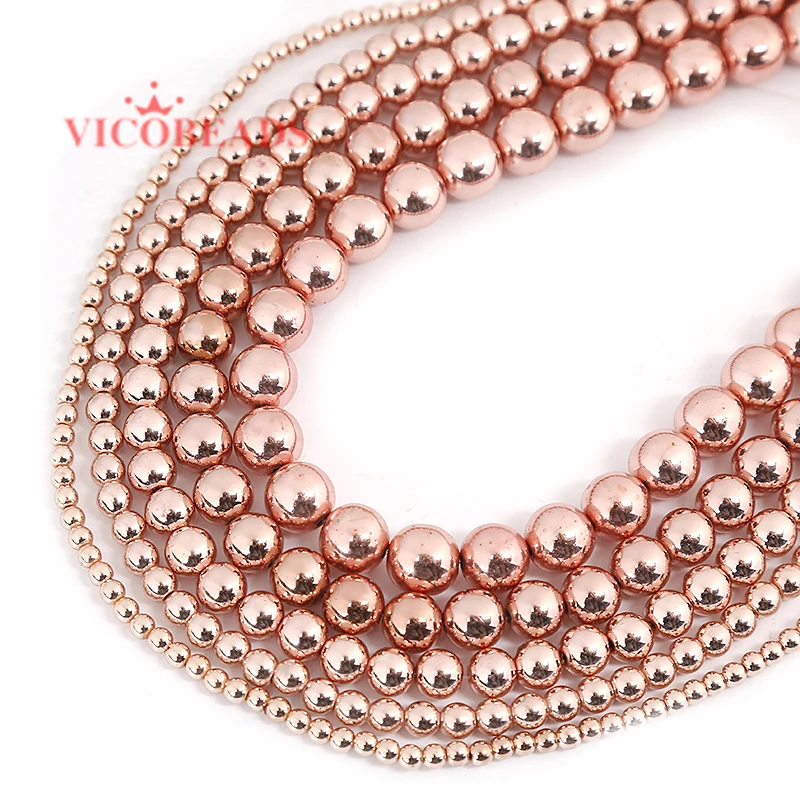 الحجر الطبيعي الأسود ارتفع الذهب الفضة اللون قوس قزح الهيماتيت الخرز 4 6 8 10 مللي متر 15 "لكل ستراند اختيار حجم لصنع المجوهرات