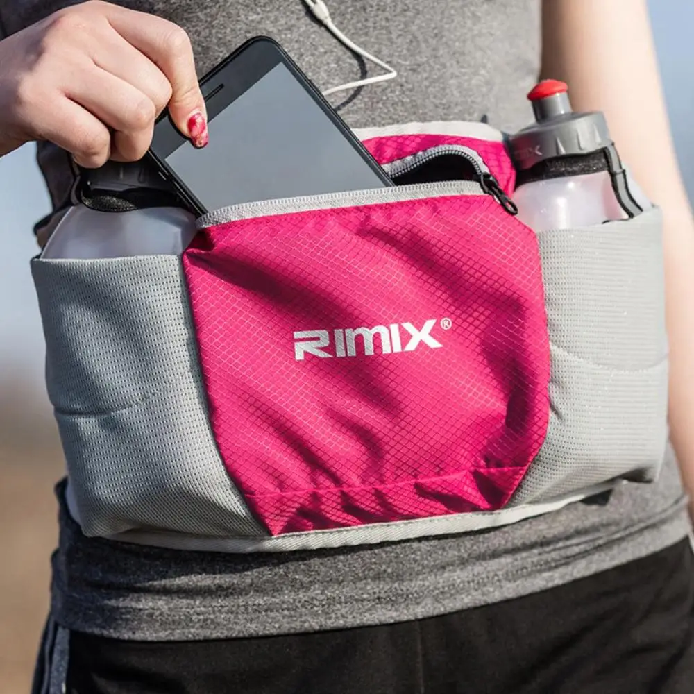 RIMIX  Sport  Running Belt  Waterproof Large Capacity Jogging Waist Pack Double Pocket Water Bottle Bag Without Kettle