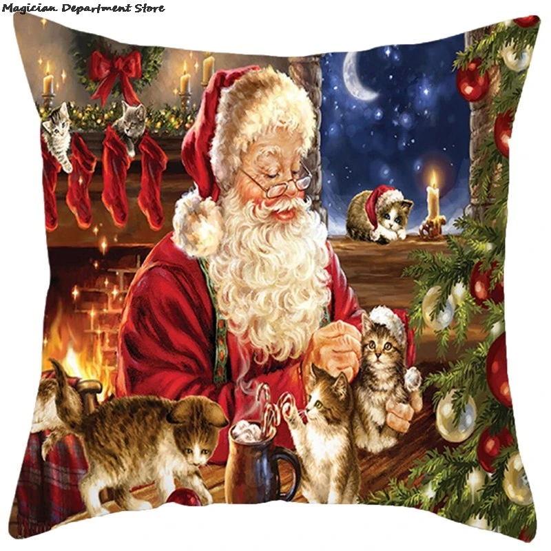 

45*45cm Christmas Cushion Cover Pillow Case Merry Christmas Decorations Home Xmas Noel Christmas Ornaments New Year Gifts 2022