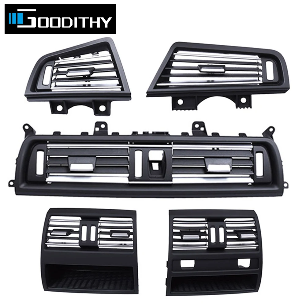 LHD RHD Przednia centralna, w pełni chromowana osłona kratki wentylacyjnej klimatyzacji do BMW serii 5 F10 F11 F18 520 521 523