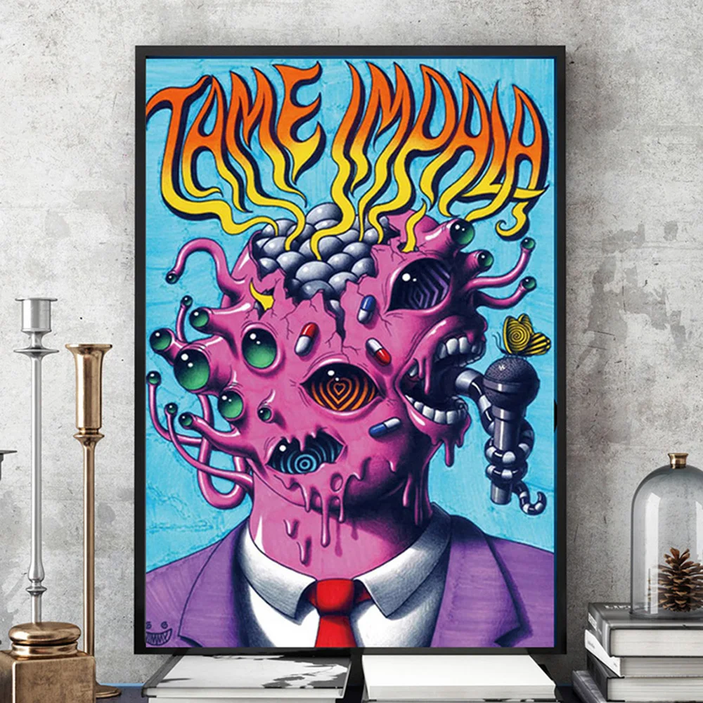 Hot Tame Impala Psychedelic Rock Currents Album Cover Art Silk Poster Gift Home Decor Wall Picture for Living Room Bedroom