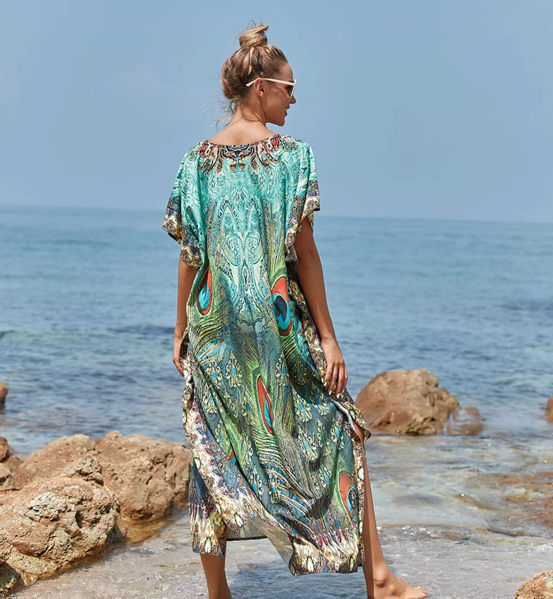 Easy Dry Beach Cover up Robe Plage Vestido Playa Beach Pareo Swimsuit cover up Beachwear 플러스 사이즈 수영복 여성 맥시 드레스