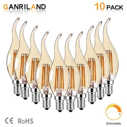 GANRILAND LED Dimmable Filament Bulbs 4W C35 Candle Bulb E14 220V 2200K Energy Saving Light 30W Incandescent Equivalent lamp
