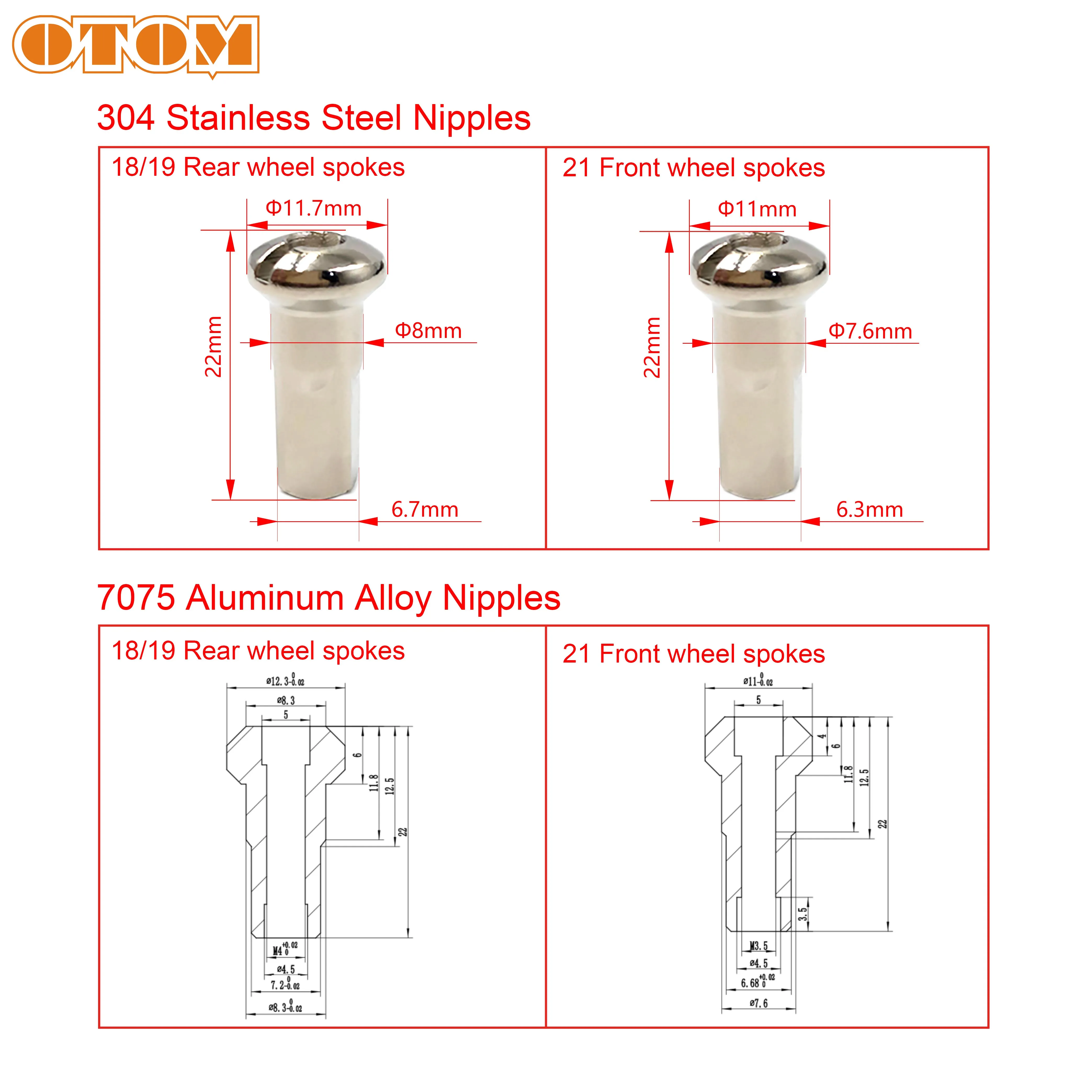 OTOM Motorcycle Spoke Kit 21\