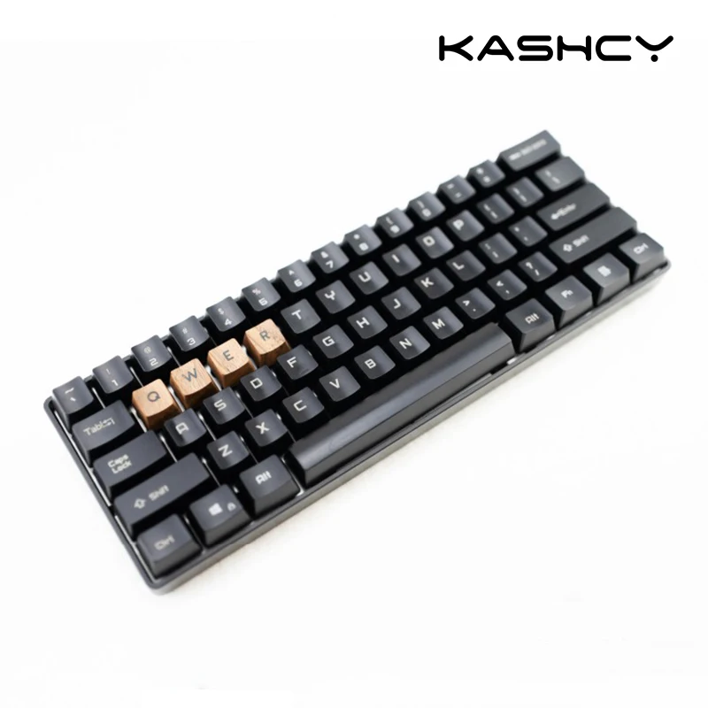 Kashcy wood engraving characters keycap for mechanical keyboard walnut solid wooden keycaps spacebar Esc Cherry mx OEM