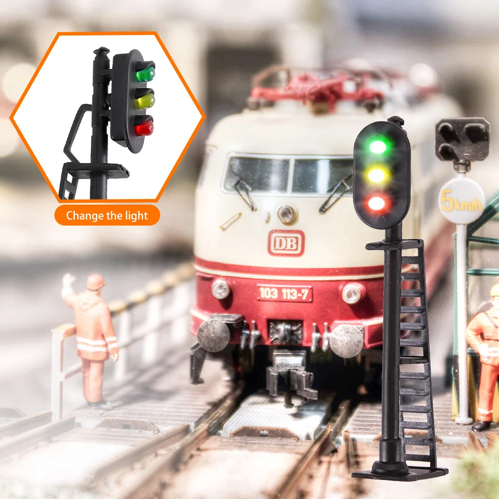 DIY Model Making 1:87 Scale Ho Railway Train Traffic Light Signal Model Lamp 3V Sand Table Architecture Building Railroad Layout