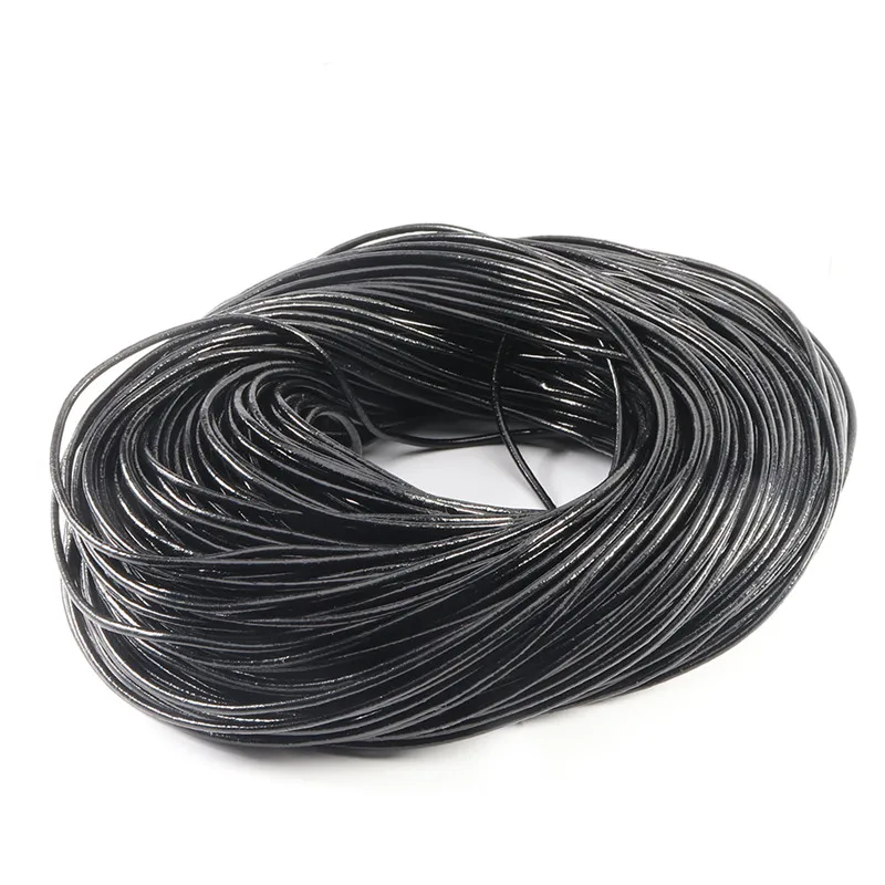 2–5 Yards, 100 % echtes Rindsleder, runde Tanga-Schnur, Lederschnur, Schnur, Seil für DIY-Halskette, Armband, DIY-Schmuckherstellung