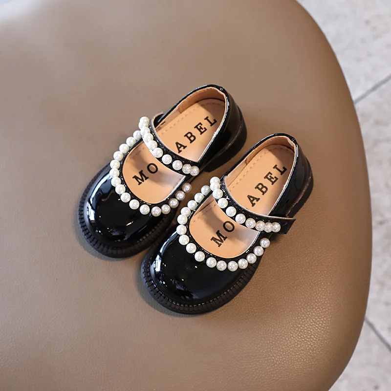 Cô Gái Nhỏ Giày Trẻ Em Học Giày Da Màu Đen Cho Học Sinh Sinh Viên Thời Trang Da Bò Đen Đầm Công Chúa Màu Trắng Giày Trẻ Em 2-7T