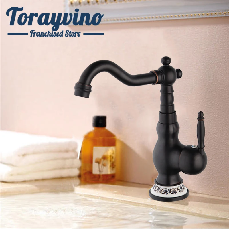 

kitchen mixer tap torneiras para pia de cozinha Brass Oil Rubbed Bronze swivel faucet deck mounted Cold & Hot water sink tap