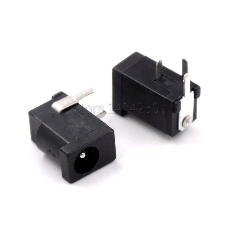 10Pcs Hot Sales High Quality DC-002 0.3A 50V Black DC Power Jack Socket Connector DC002 3.5*1.3mm 1.3 socket