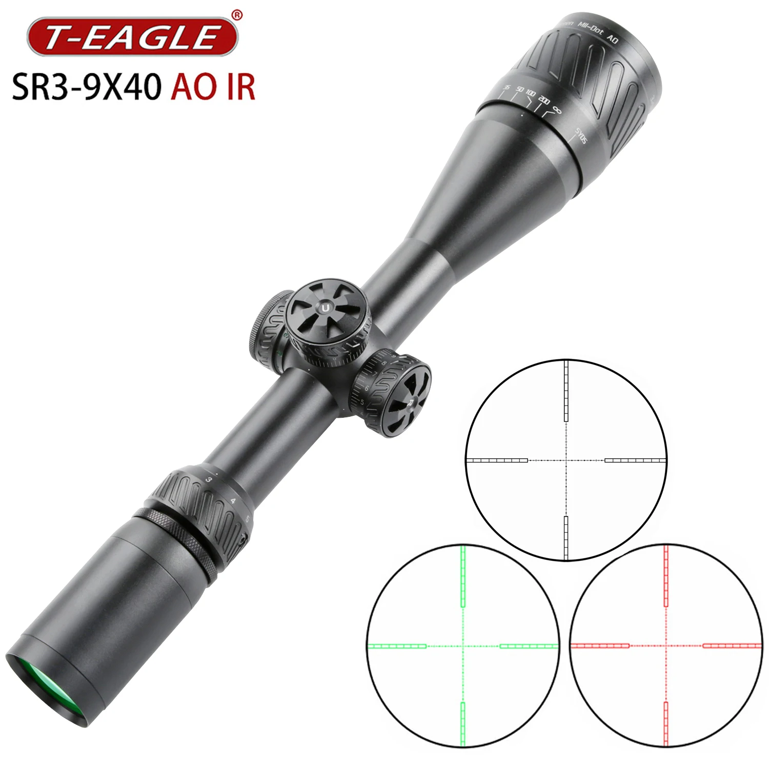 

T-EAGLE Tactical Rifle Scope for Hunting Spotting Optical Riflescope Collimator Air Gun PCP Sight SR3-9X40AOIR