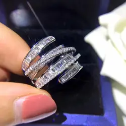 2021 Across Lab Diamond Promise Ring 925 sterling silver Bijou Engagement Wedding band Rings for Women Bridal Fine Party Jewelry
