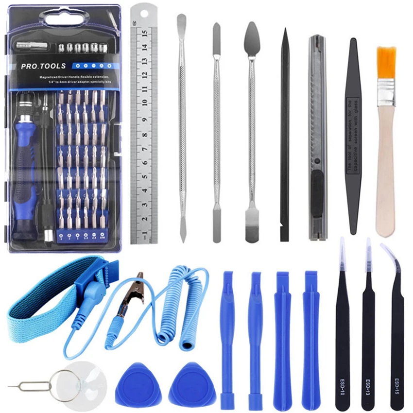 Opening Disassembly Repair Tool Kit for Smart Phone, Notebook, Laptop, Tablet, Watch, Hand Tools and Tweezer, 80 in 1