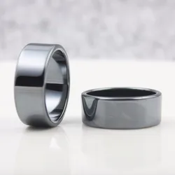 Fashion Jewelry Grade AAA Quality Smooth 4mm 6mm10mm Width Hematite Rings Made by Natural Stone (1 Piece/bag)