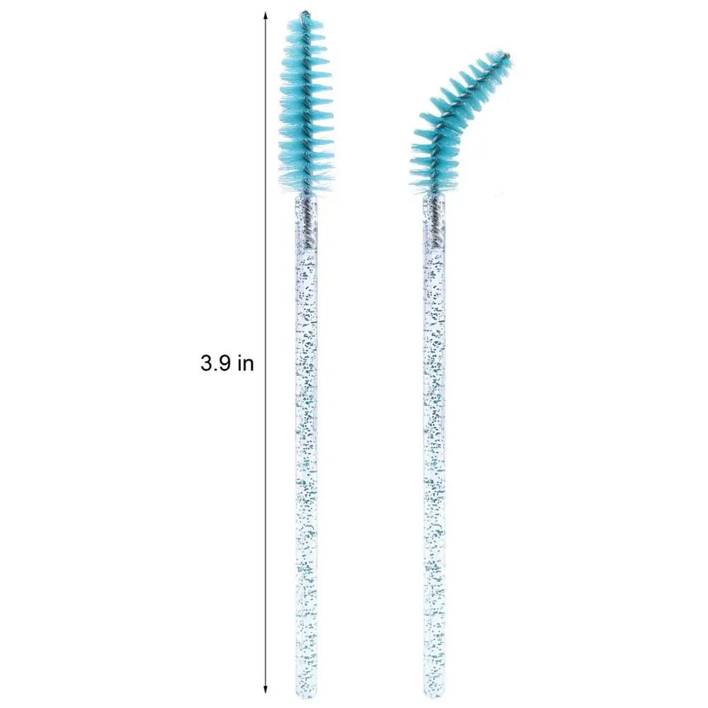 Brosse à cils en cristal jetable, 200 pièces, greffage, peigne à friser, baguettes de Mascara, pinceaux de maquillage de beauté bleus