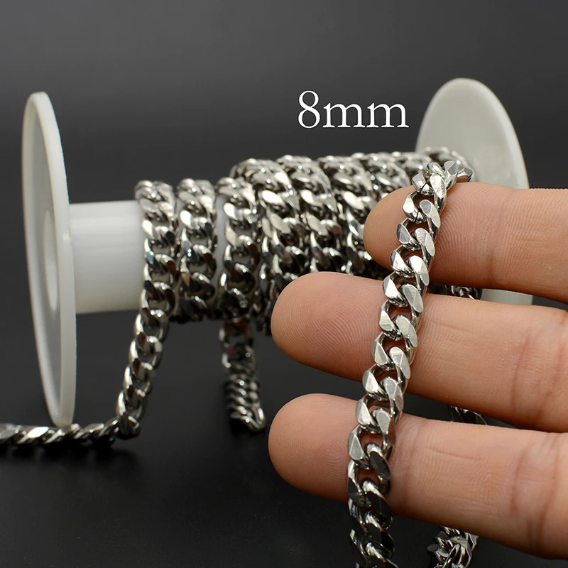10 Meter Edelstahl-Kubaner-Gliederkette für Männer und Frauen, Großpackung Curb-Kette, Gold PVD-Rolle für Halsketten, Armbänder und Schmuckherstellung – Detail 10