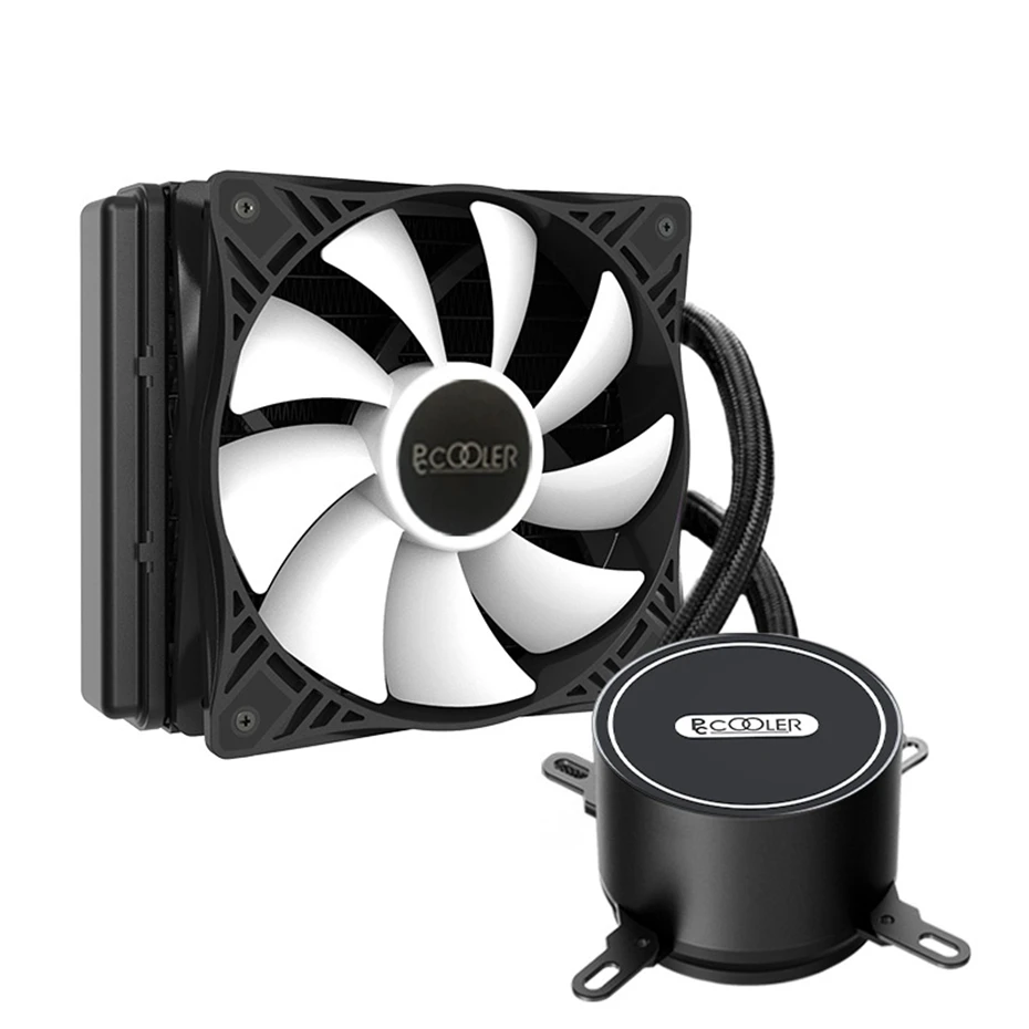 Pccooler 120/240VC CPU Water Cooling Radiator LED 4PIN Silent Fan LED Intelligent Control For AMD AM4 AM3 Intel 2011 2066 115X