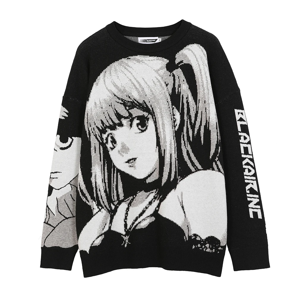 Anime Kawaii Winter Men Gothic Clothes Goth Man Sweater Men's Cartoon Women Tops Japanese Sweatshirt Male Streetwear Harajuku