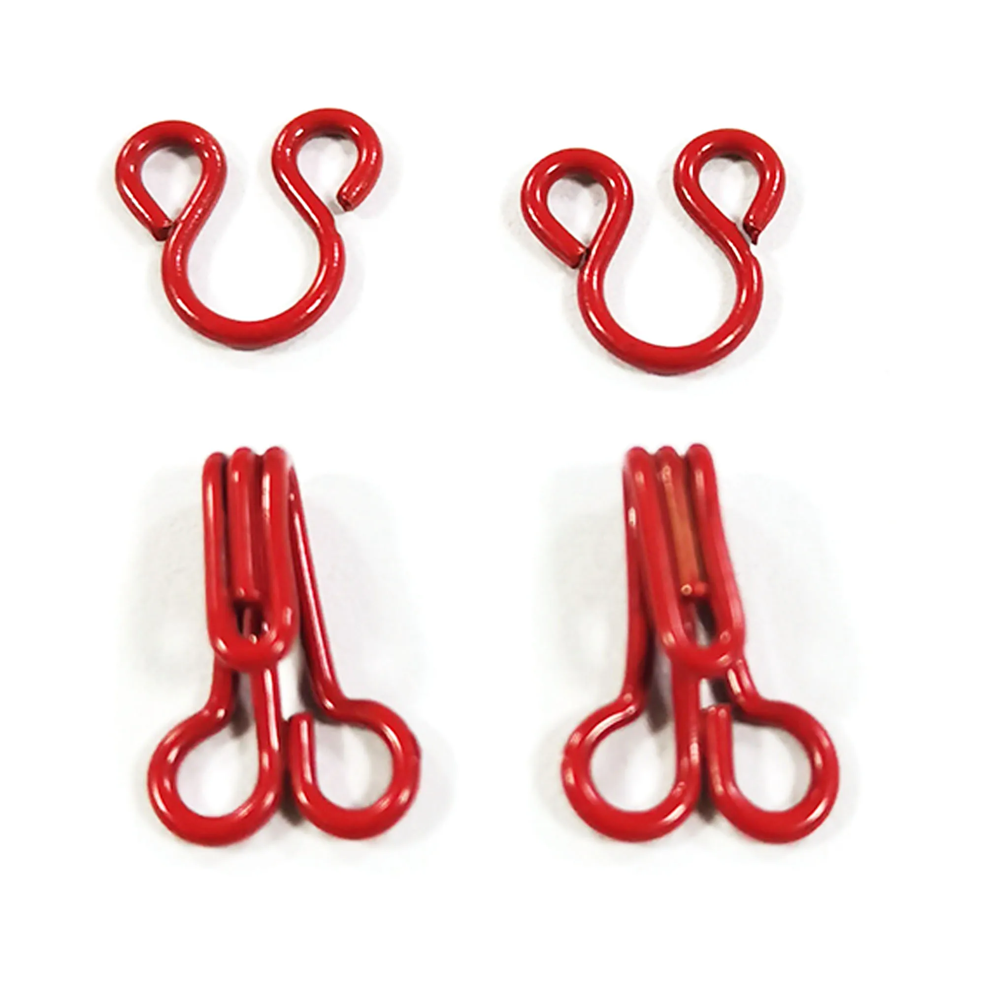 50 sets Red Hook Eye Closure Hook and Eye Clasp Clothing Hook Sewing Hook Copper Hook and Eye Sets Hook and Eye