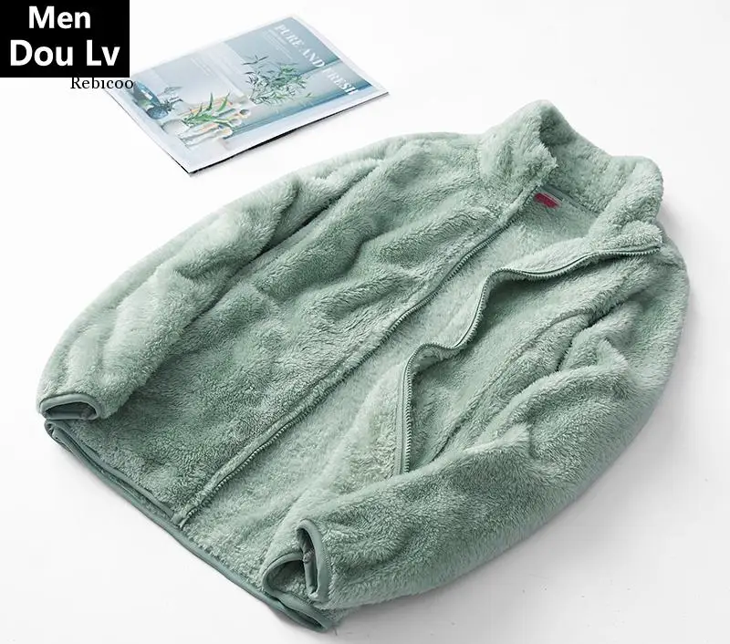 Jacket Men Winter Thick Hoodies Tops Unisex Fluffy Fleece Sweatshirts Coat Outerwear Hip Hop Cardigans Sweatshirts Mens Clothing