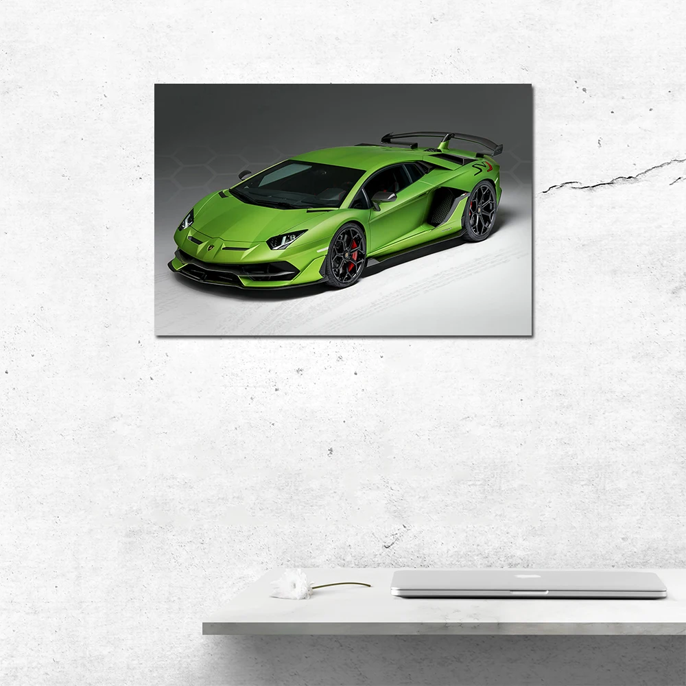 Lambo Aventador SVJ Super Car Posters Canvas Cloth Fabric Prints DIY Framed Paintings Wall Art Picture for Living Room