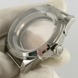 Parnis High Quality Watch Case 42mm Polished Steel Sapphire Glass Case Fit NH35 NH36 Movement