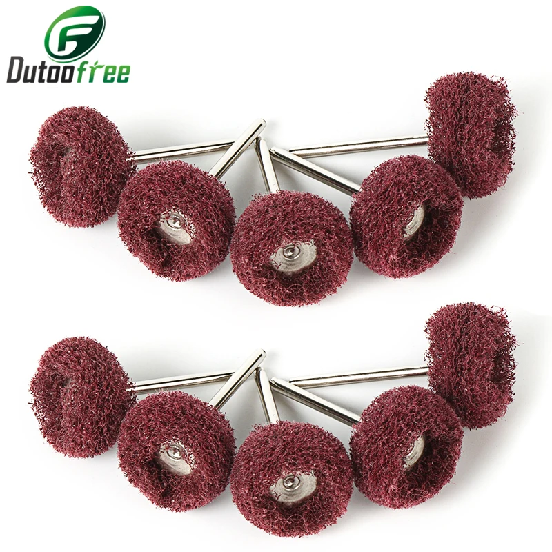 10PCS/Lot Mini Grinding Sanding Head Abrasive Disc Felt 3mm Shank Buffing Wheels Metal Polish Brush Drill Rotary Tool Accessorie