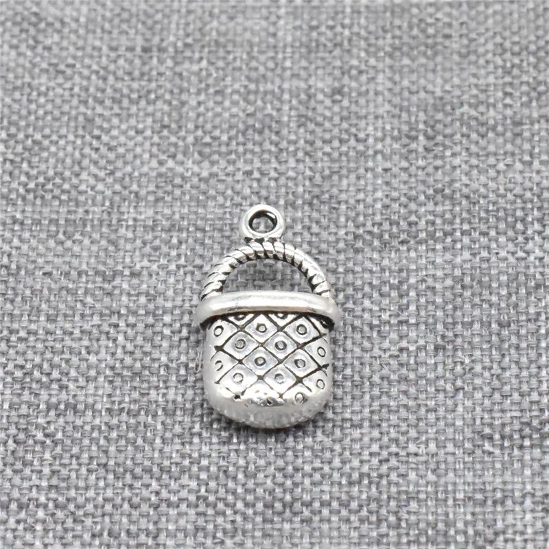 2pcs of 925 Sterling Silver Small Bag Handbag Charms 2-Sided for Women Bracelet Necklace