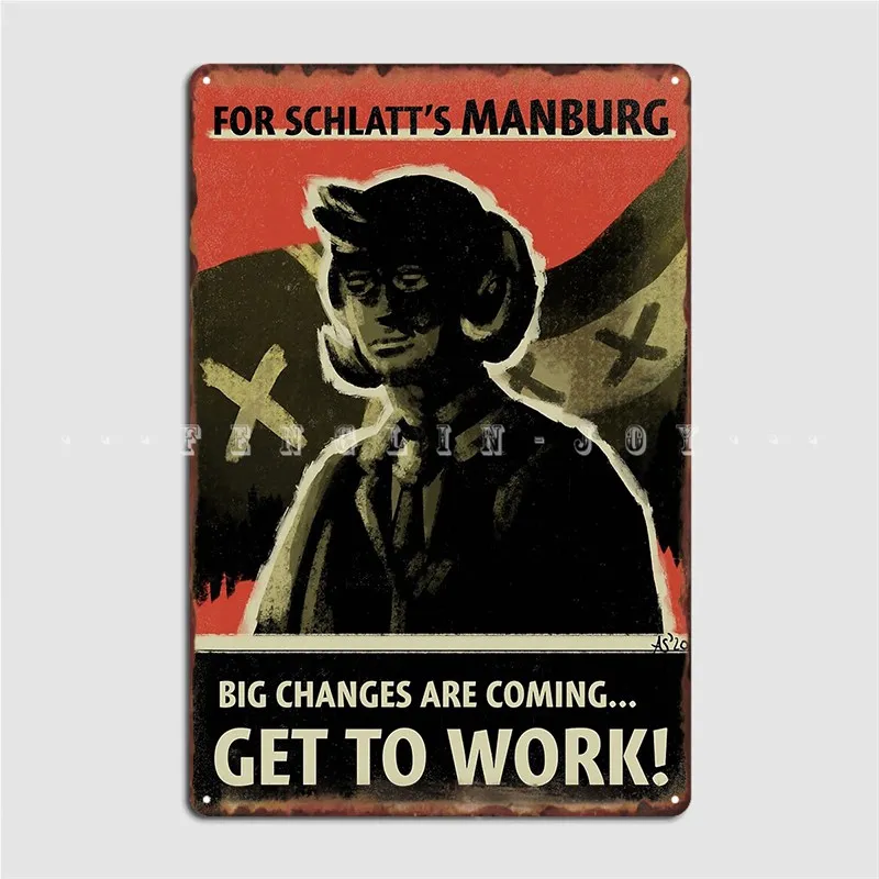 Schlatt Propaganda Poster Metal Plaque Wall Cave Cinema Personalized Wall Plaque Tin Sign Poster