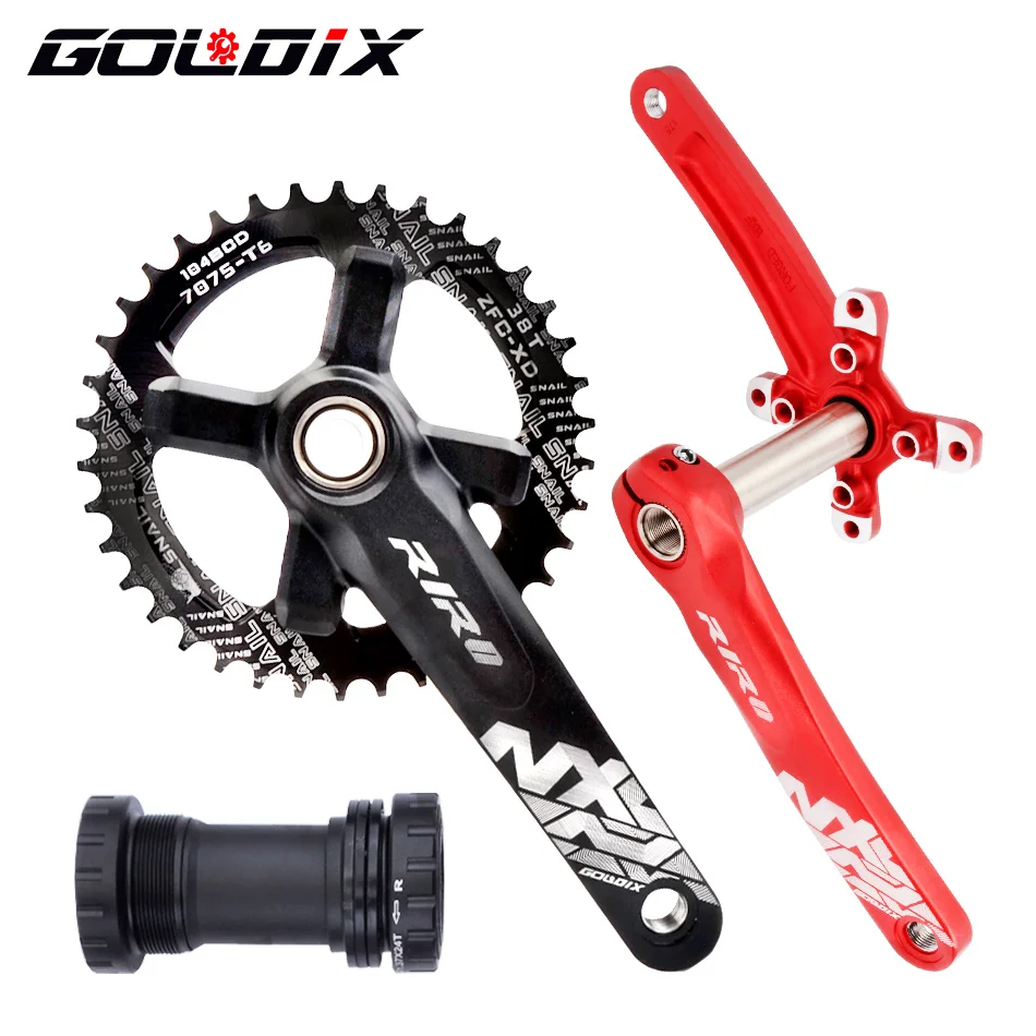 IXF RIRO MTB Bike Crankset Bicycle Hollow Integrated Crank Modified Single Disc 104BCD 32 34 36 38 40 42T Crankset Bottom Bracke