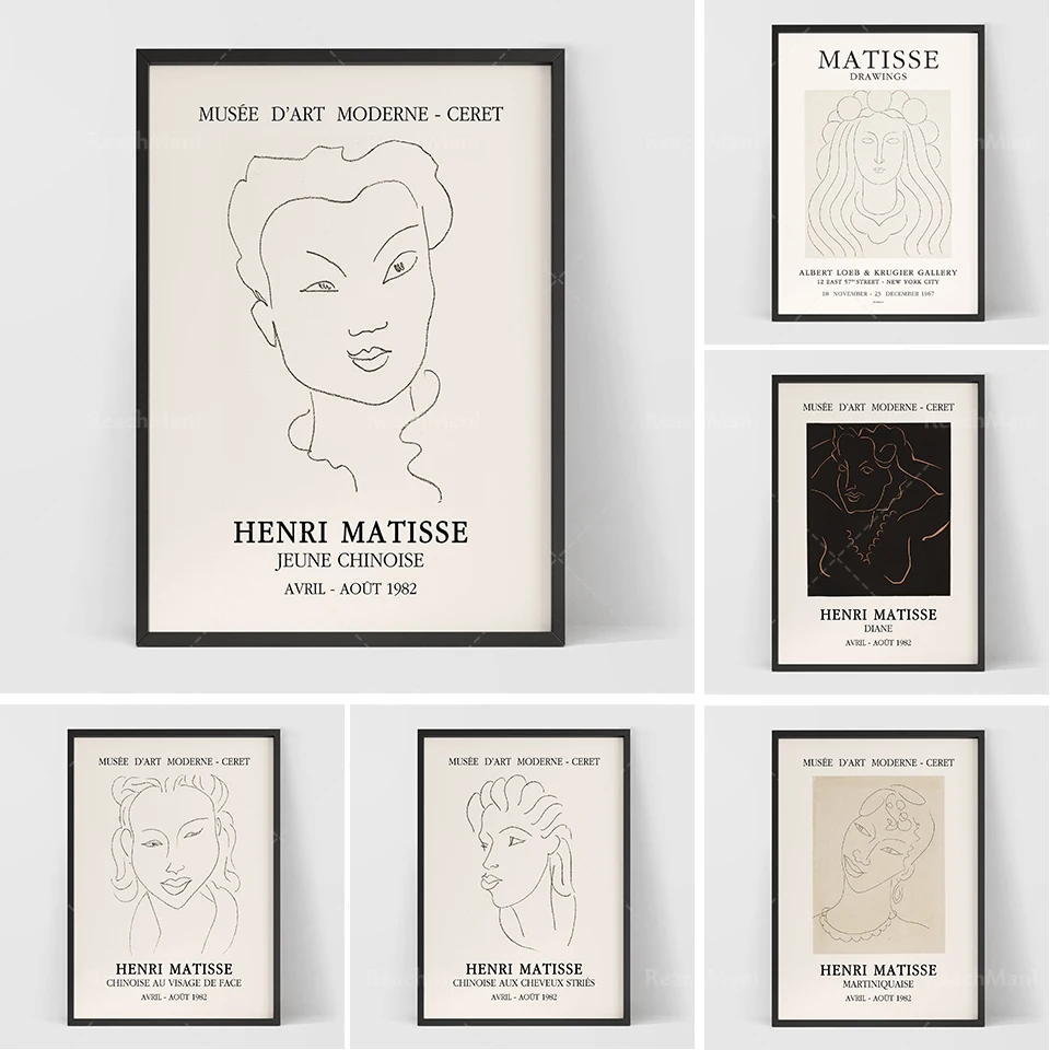 Henri Matisse (Henri Matisse) vintage utställning Jeune Chinoise affisch, konsttryck / utställning Matisse konst affisch