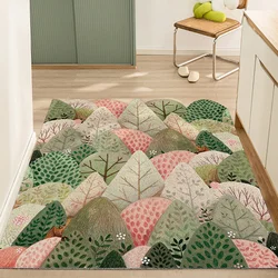 Green Forest Carpet Waterproof Low Profile Heavy Duty Door Mat Durable Natural Rubber Rug Welcome Doormat Indoor Outdoor Rugs