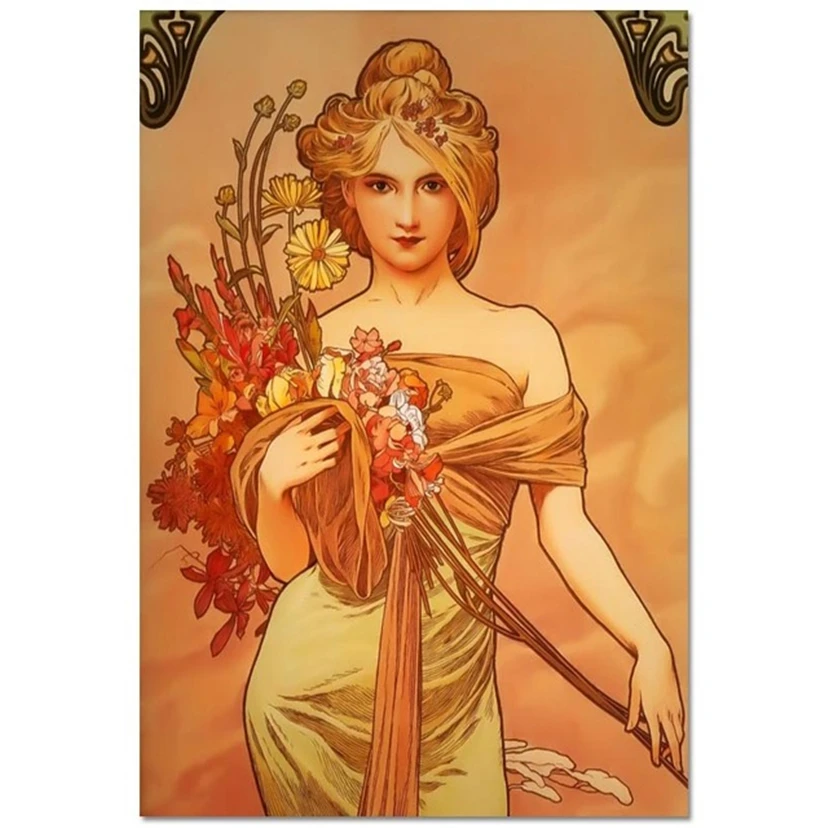 

Alphonse Mucha works 5D Diamond Painting Full Square or round Diamond Embroidery Mosaic Cross Stitch Home Decor Gift WG1955