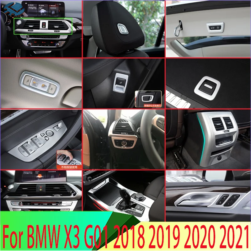 For BMW X3 G01 2018 2019 2020 2021 Car Accessories ABS Inside Interior Cover Trim Full Set 30 Pcs