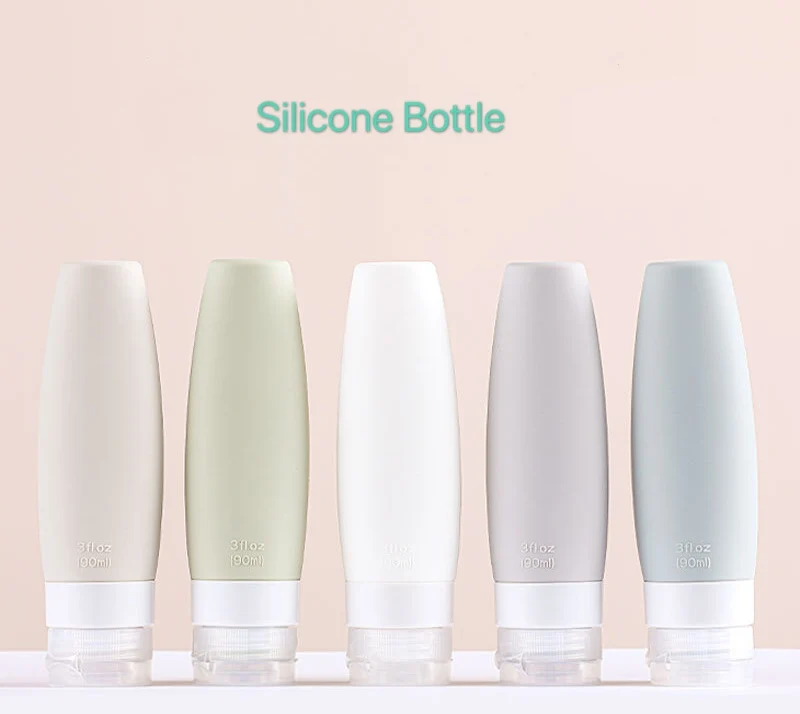 Refillable Empty Silicone Bottle 60ml 90ml Travel Bottle Press For Lotion Shampoo Cream Gel Cosmetic Squeeze Containers