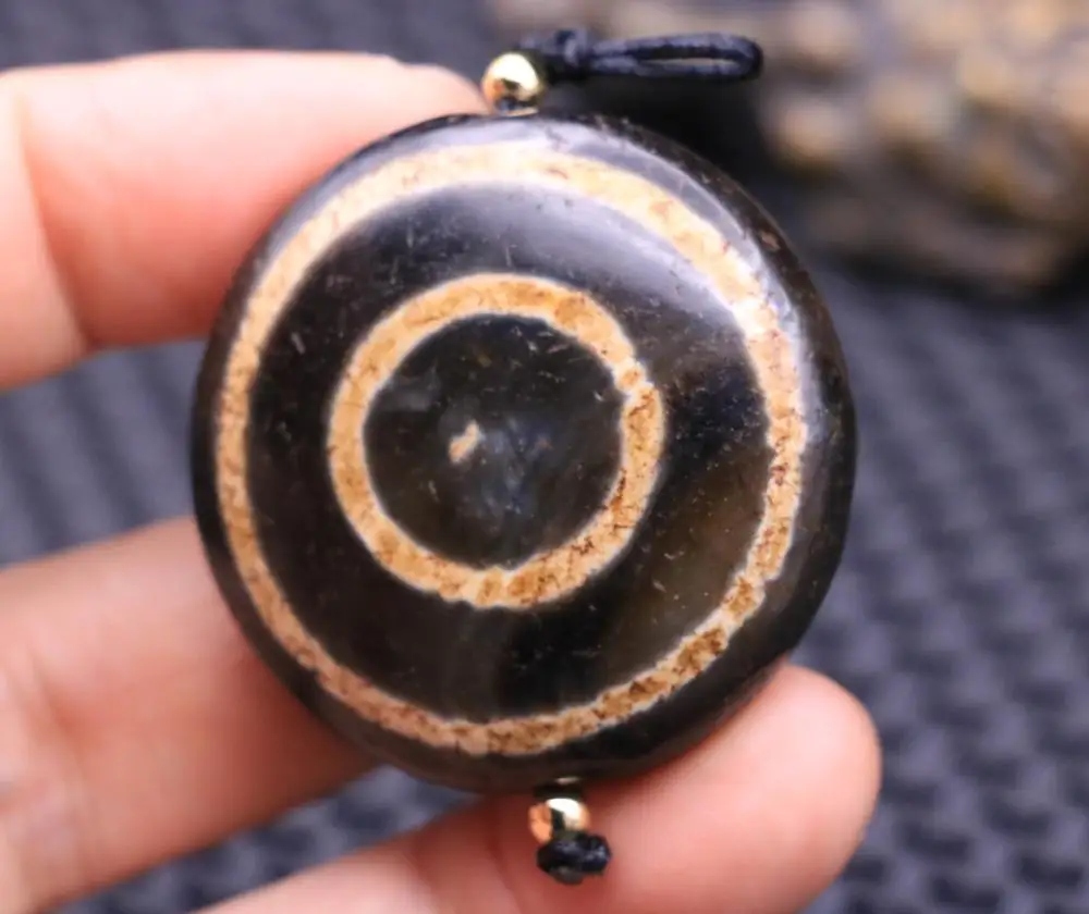 

LKbrother sauces top quality Energy Tibetan Old Agate Heaven Eye Goat Eye Large dZi Bead Amulet Pendant AAA